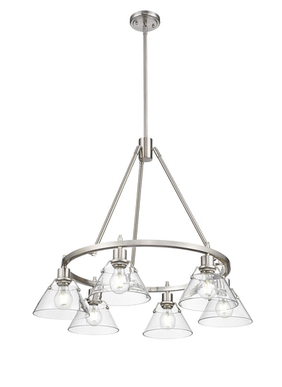 Yep by Golden Lighting Orwell 6-light Chandelier in Pewter and Clear Glass - - Golden Lighting