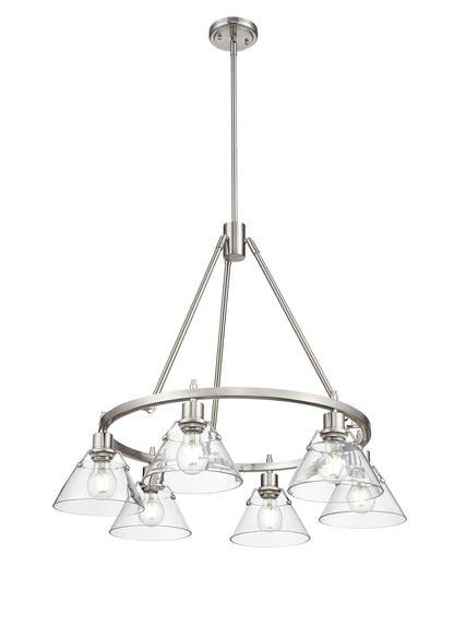 Yep by Golden Lighting Orwell 6-light Chandelier in Pewter and Clear Glass - - Golden Lighting