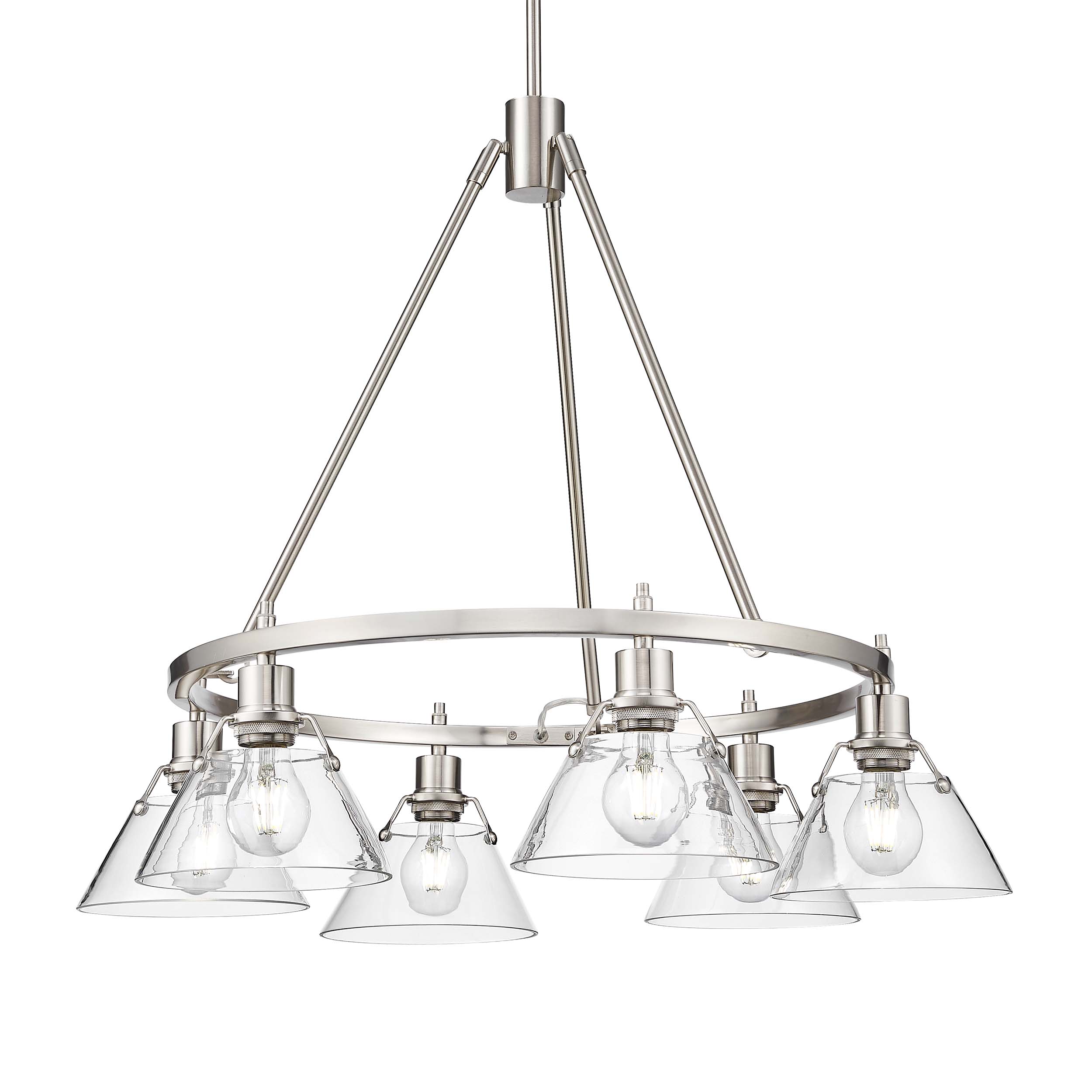 Yep by Golden Lighting Orwell 6-light Chandelier in Pewter and Clear Glass
