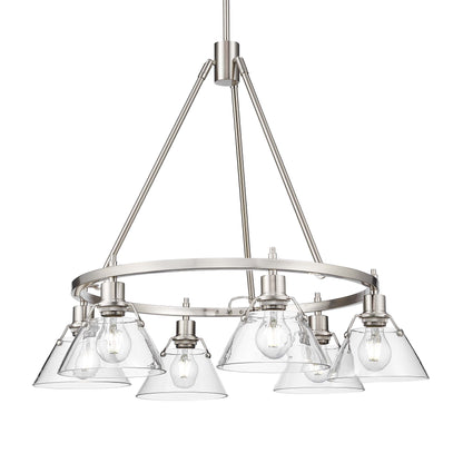 Yep by Golden Lighting Orwell 6-light Chandelier in Pewter and Clear Glass