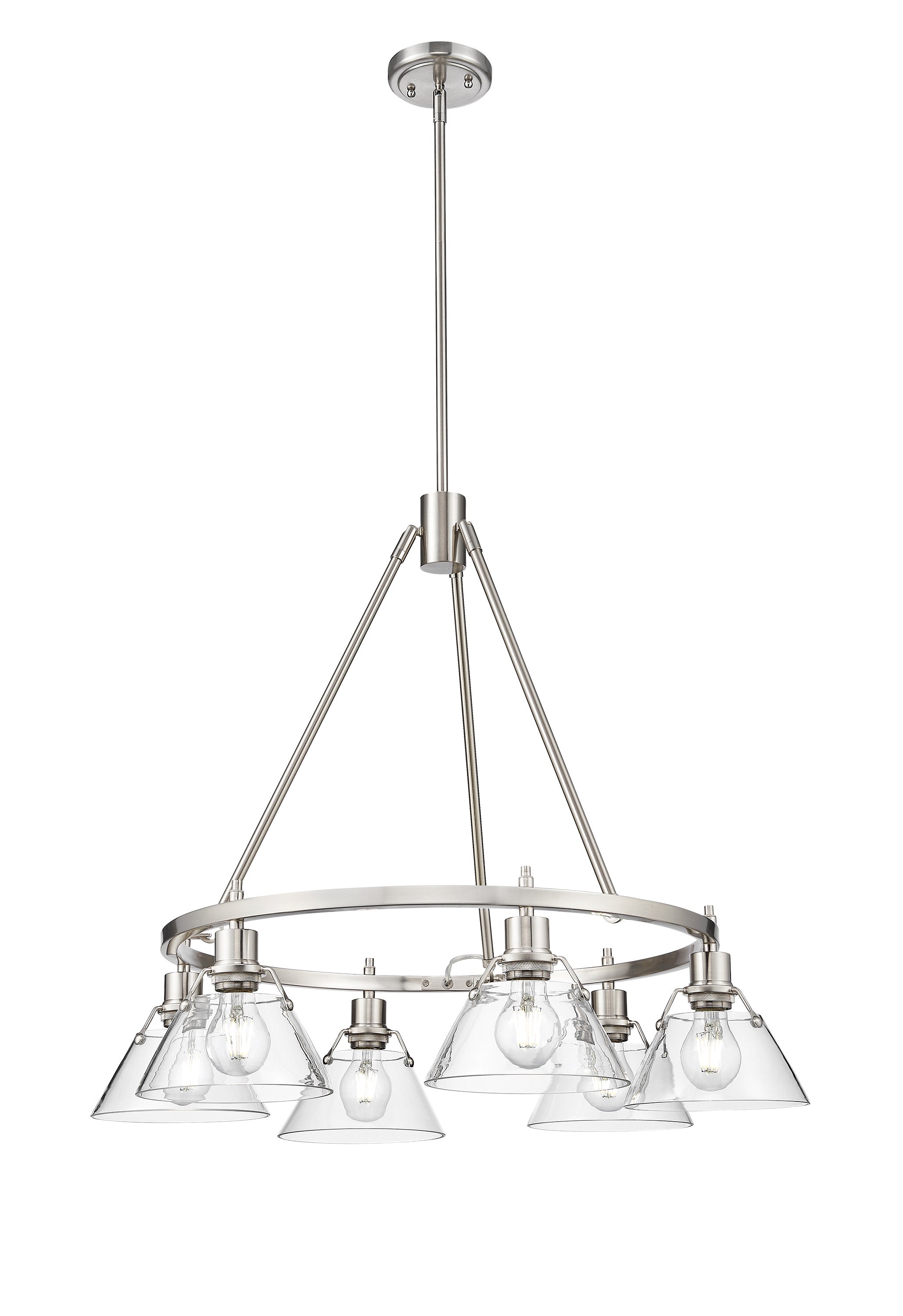 Orwell 6-Light Chandelier in Pewter with Clear Glass - Default Title - Golden Lighting