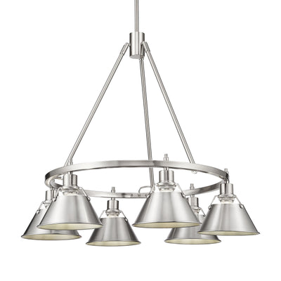 Yep by Golden Lighting Orwell 6-light Chandelier in Pewter - Default Title - Golden Lighting