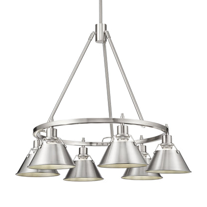 Yep by Golden Lighting Orwell 6-light Chandelier in Pewter - - Golden Lighting