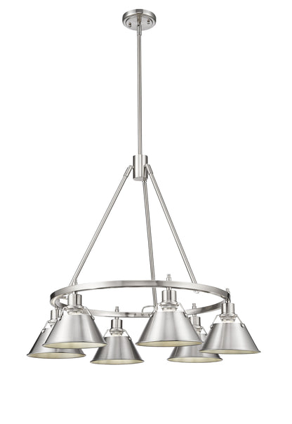 Orwell 6-Light Chandelier in Pewter - Pewter / Pewter / Silver - Golden Lighting