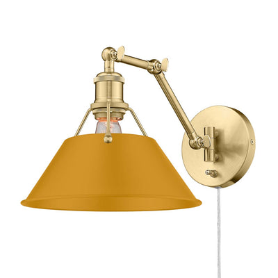 Yep by Golden Lighting Orwell 1-light Swing Arm in Brushed Champagne Brass and Auric Yellow shade - - Golden Lighting