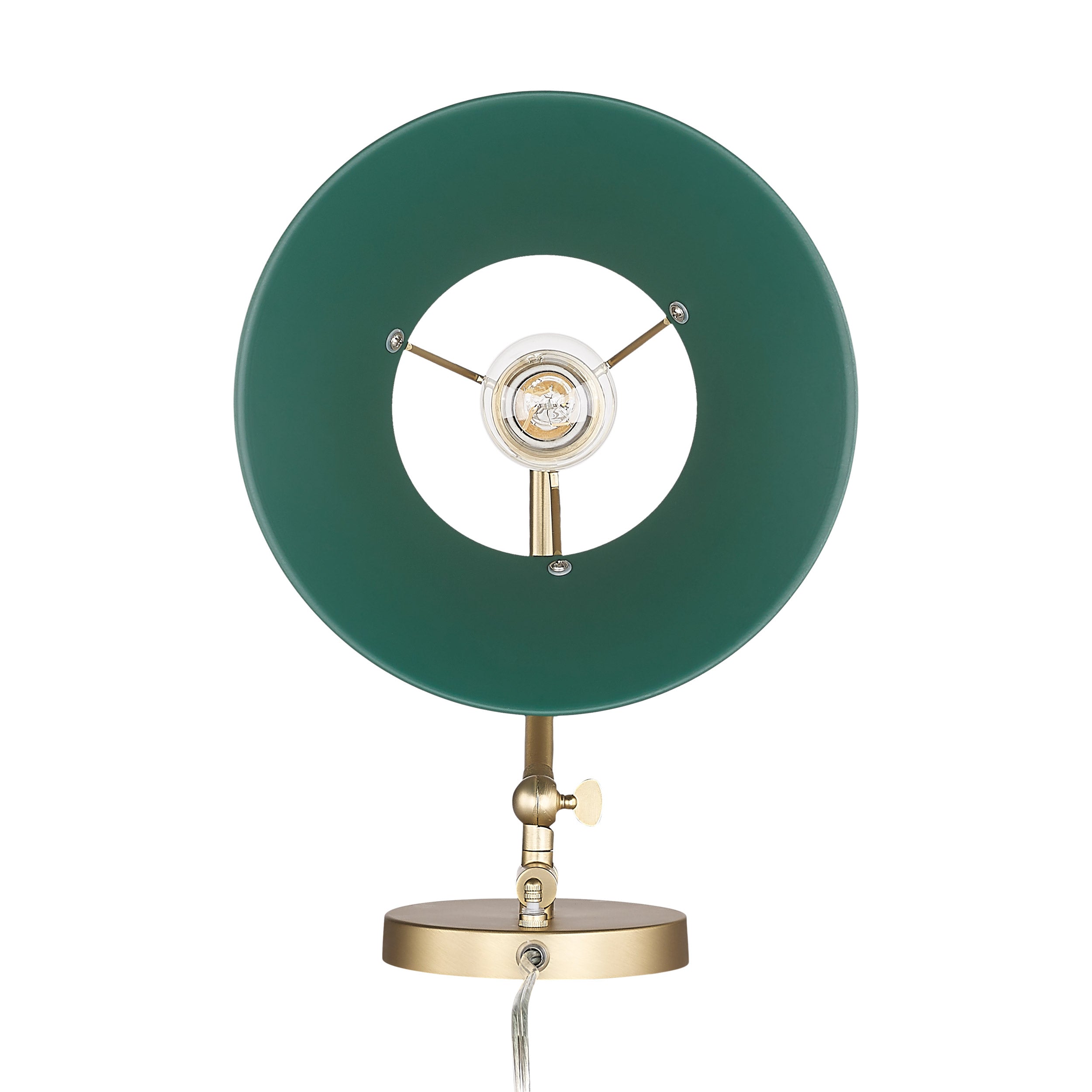 Yep by Golden Lighting Orwell 1-light Swing Arm in Brushed Champagne Brass and Pine Green shade - - Golden Lighting