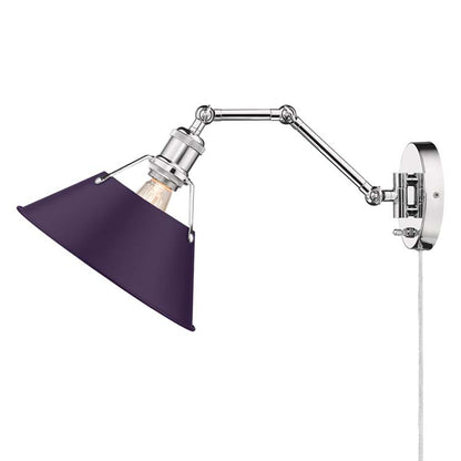 Yep by Golden Lighting Orwell 1-light Swing Arm Wall Lamp in Chrome and Exotic Purple shade - - Golden Lighting