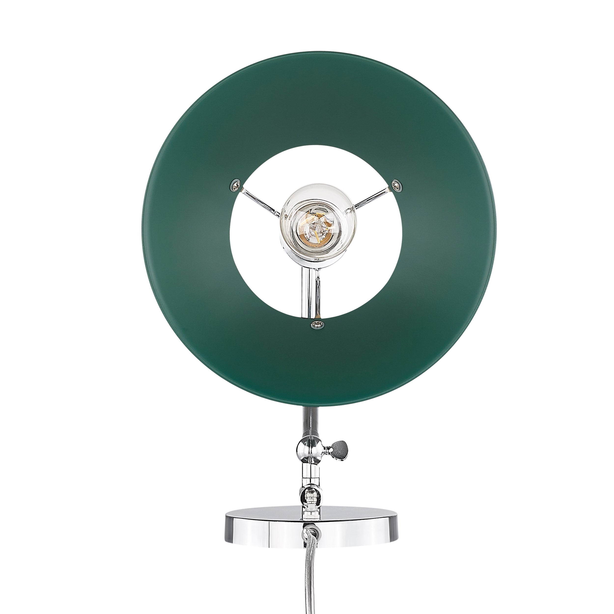 Yep by Golden Lighting Orwell 1-light Swing Arm Wall Lamp in Chrome and Pine Green shade - - Golden Lighting