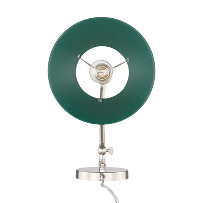 Yep by Golden Lighting Orwell 1-light Swing Arm Wall Lamp in Pewter and Pine Green shade - - Golden Lighting