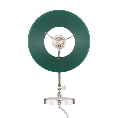 Yep by Golden Lighting Orwell 1-light Swing Arm Wall Lamp in Pewter and Pine Green shade - - Golden Lighting