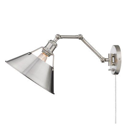 Yep by Golden Lighting Orwell 1-light Swing Arm Wall Lamp in Pewter - - Golden Lighting
