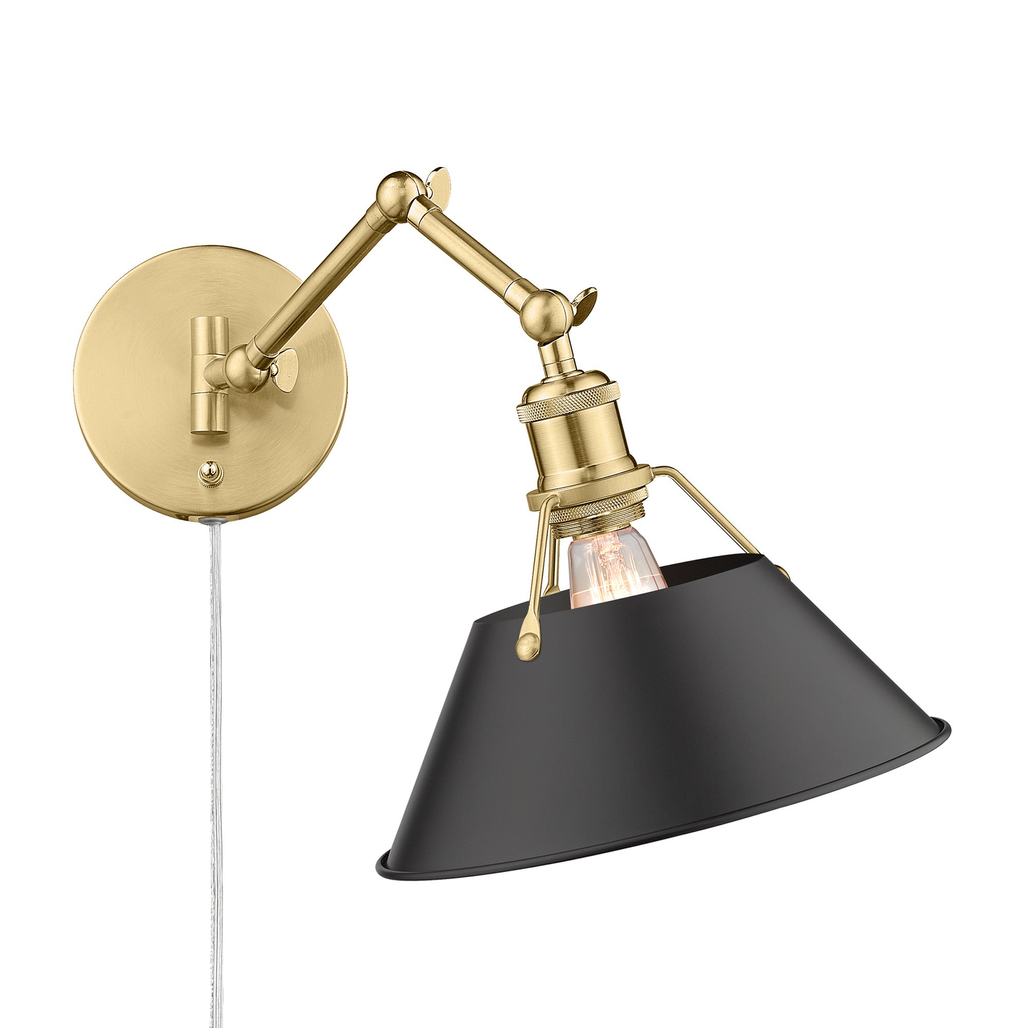 Orwell Articulating Wall Sconce in Brushed Champagne Bronze with Matte Black - - Golden Lighting