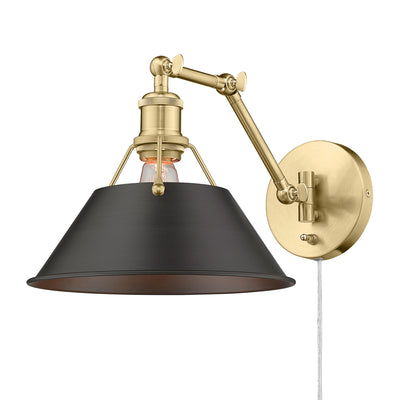Yep by Golden Lighting Orwell 1-light Swing Arm in Brushed Champagne Brass and Rubbed Bronze shade - - Golden Lighting