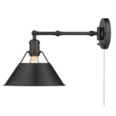 Yep by Golden Lighting Orwell 1-light Swing Arm Wall Lamp in Matte Black - - Golden Lighting