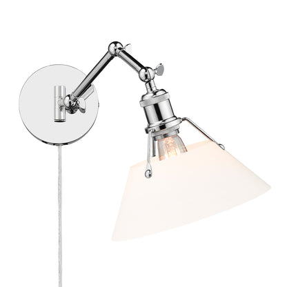 Orwell Articulating Wall Sconce in Chrome with Opal Glass - - Golden Lighting