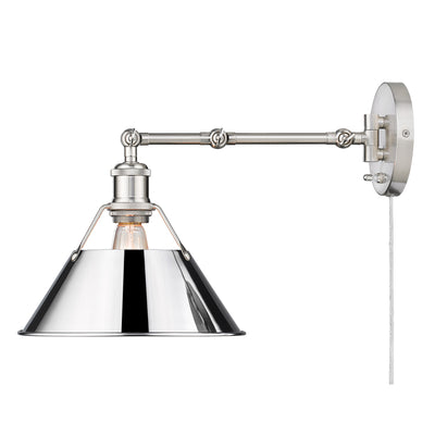 Yep by Golden Lighting Orwell 1-light Swing Arm Wall Lamp in Pewter and Chrome shade - - Golden Lighting