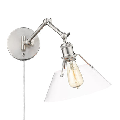 Yep by Golden Lighting Orwell 1-light Swing Arm Wall Lamp in Pewter and Clear Glass - Default Title - Golden Lighting