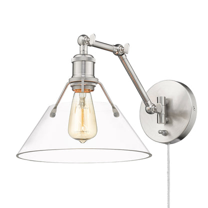 Yep by Golden Lighting Orwell 1-light Swing Arm Wall Lamp in Pewter and Clear Glass - - Golden Lighting