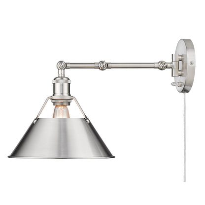 Yep by Golden Lighting Orwell 1-light Swing Arm Wall Lamp in Pewter - Default Title - Golden Lighting