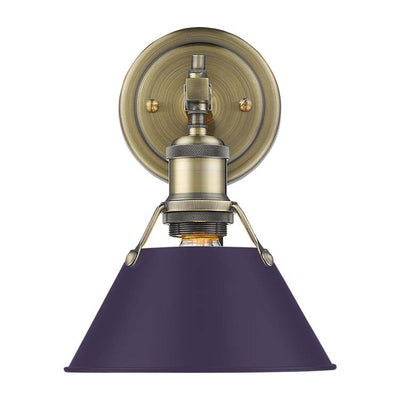 Yep by Golden Lighting Orwell 1-light Vanity in Aged Brass and Exotic Purple shade - - Golden Lighting