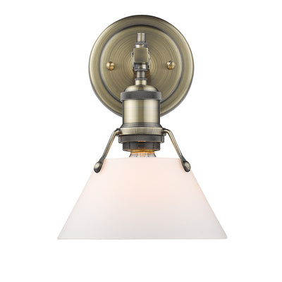 Yep by Golden Lighting Orwell 1-light Vanity in Aged Brass and Opal Glass - - Golden Lighting