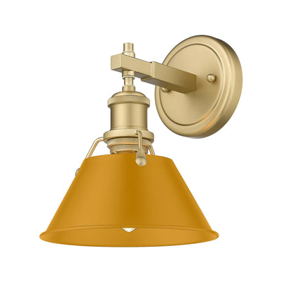 Yep by Golden Lighting Orwell 1-light Vanity in Brushed Champagne Brass and Auric Yellow shade - - Golden Lighting