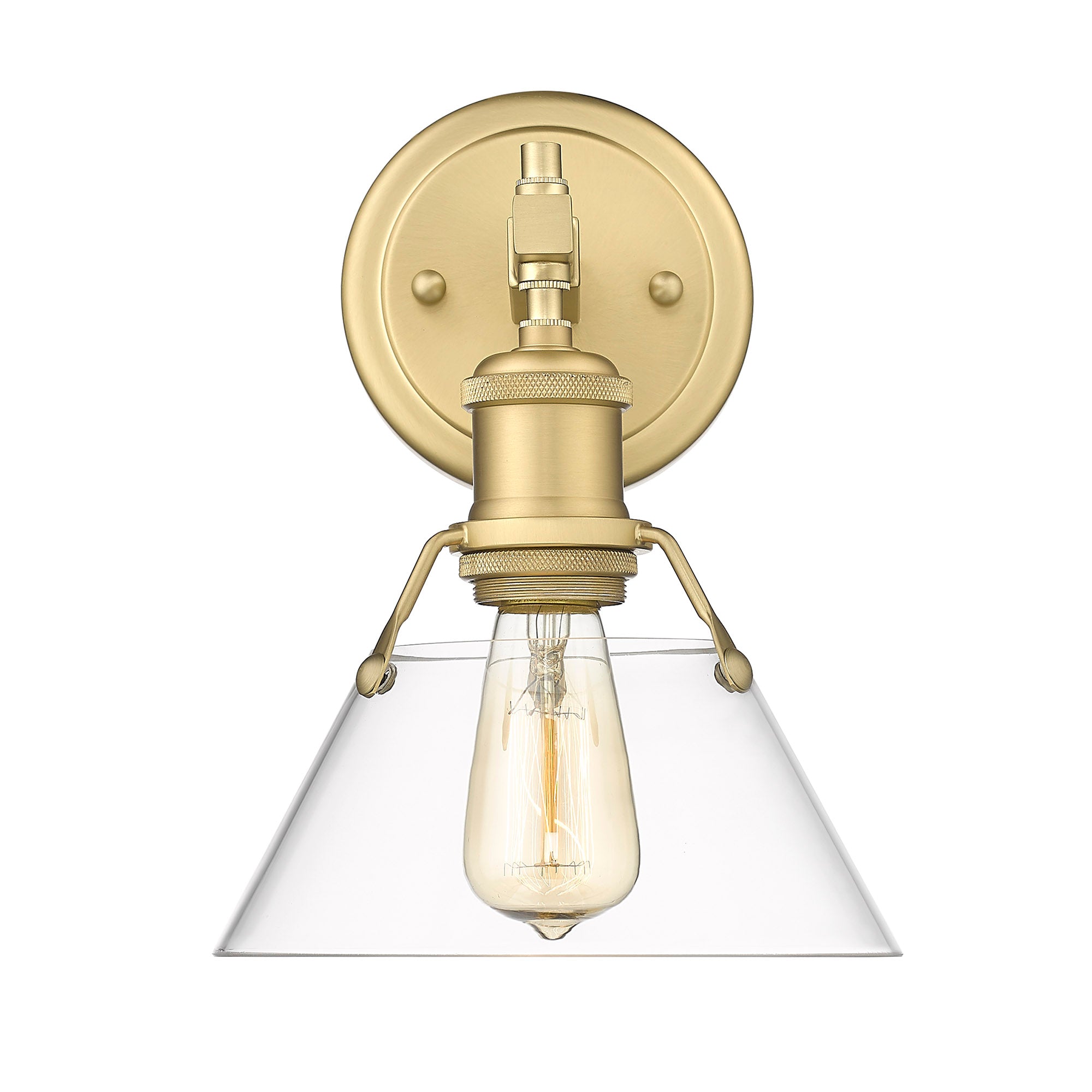 Yep by Golden Lighting Orwell 1-light Vanity in Brushed Champagne Brass and Clear Glass - - Golden Lighting