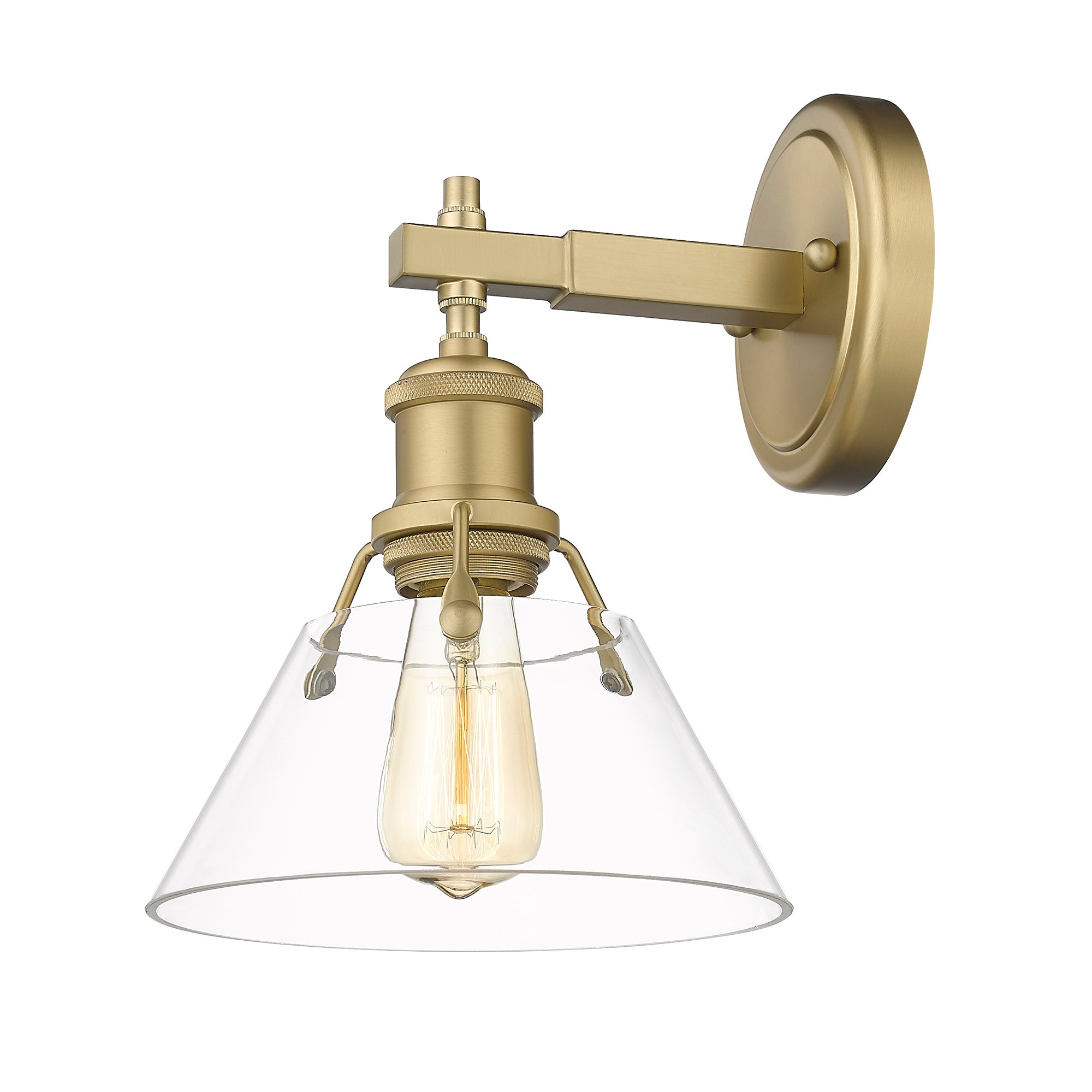Yep by Golden Lighting Orwell 1-light Vanity in Brushed Champagne Brass and Clear Glass - - Golden Lighting