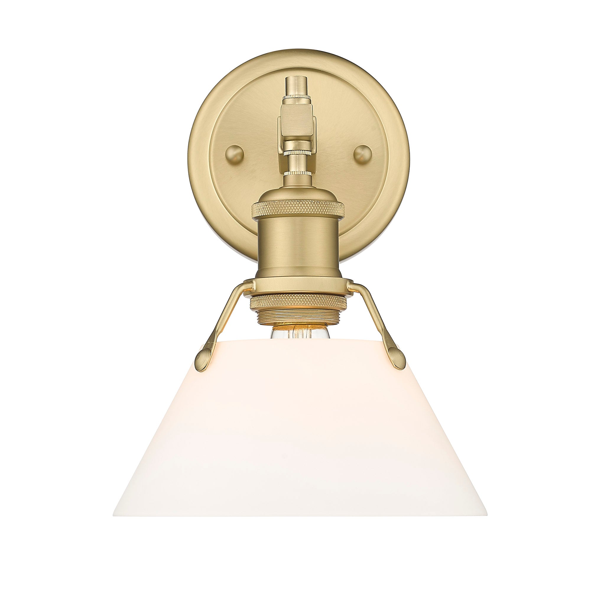 Yep by Golden Lighting Orwell 1-light Vanity in Brushed Champagne Brass and Opal Glass - - Golden Lighting