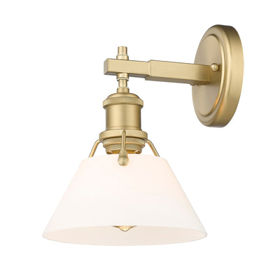 Yep by Golden Lighting Orwell 1-light Vanity in Brushed Champagne Brass and Opal Glass - - Golden Lighting