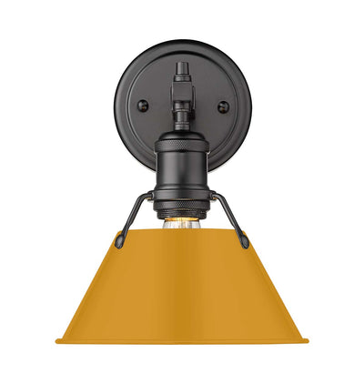 Yep by Golden Lighting Orwell 1-light Vanity in Matte Black and Auric Yellow shade - - Golden Lighting