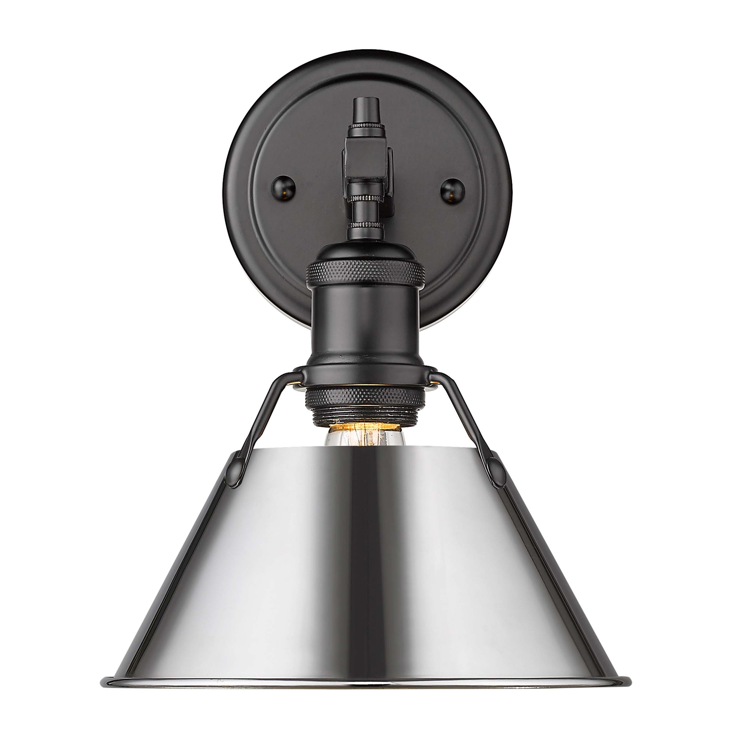 Yep by Golden Lighting Orwell 1-light Vanity in Matte Black and Chrome shade - - Golden Lighting