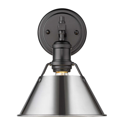 Yep by Golden Lighting Orwell 1-light Vanity in Matte Black and Chrome shade - - Golden Lighting