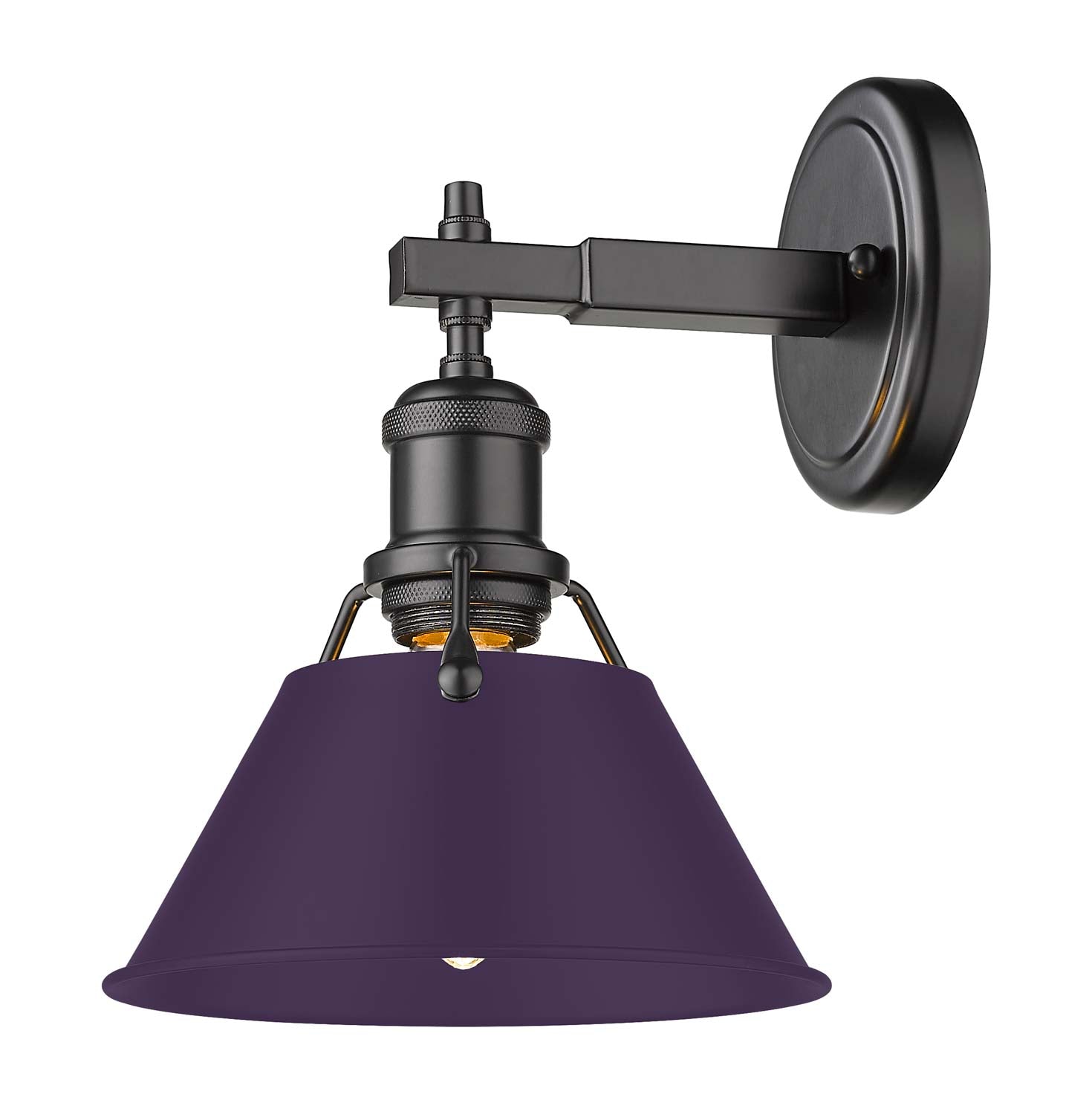 Yep by Golden Lighting Orwell 1-light Vanity in Matte Black and Exotic Purple shade - - Golden Lighting