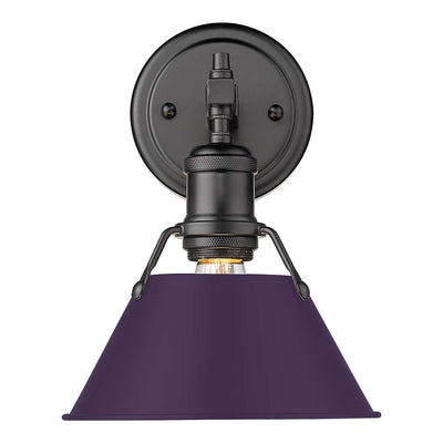Yep by Golden Lighting Orwell 1-light Vanity in Matte Black and Exotic Purple shade - - Golden Lighting