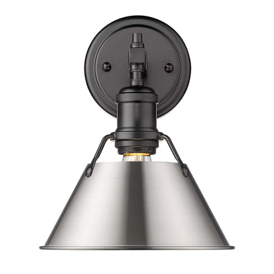 Yep by Golden Lighting Orwell 1-light Vanity in Matte Black and Pewter shade - - Golden Lighting