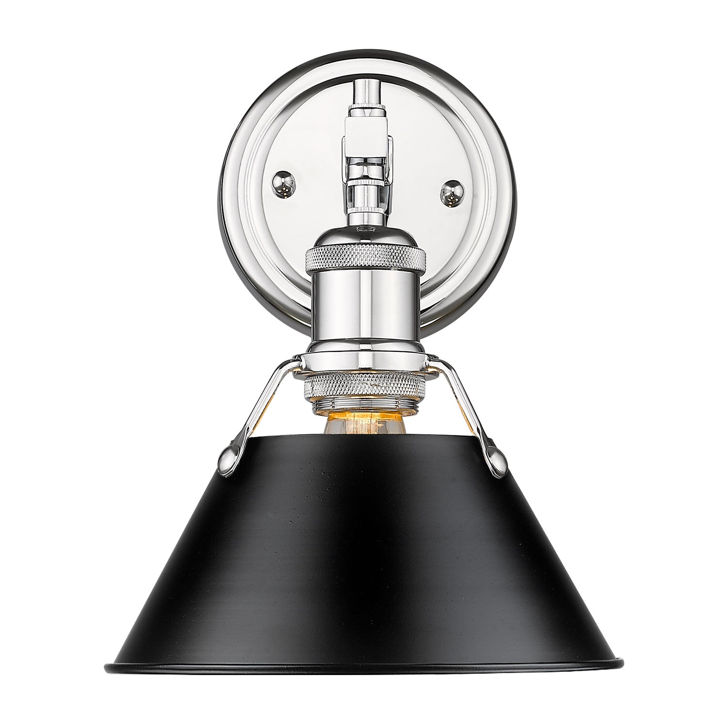 Yep by Golden Lighting Orwell 1-light Vanity in Chrome and Matte Black shade - - Golden Lighting