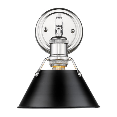 Yep by Golden Lighting Orwell 1-light Vanity in Chrome and Matte Black shade - - Golden Lighting