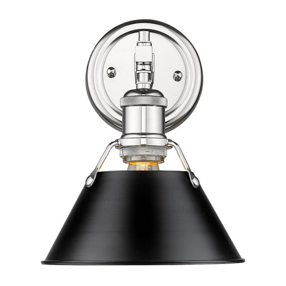 Yep by Golden Lighting Orwell 1-light Vanity in Chrome and Matte Black shade - - Golden Lighting