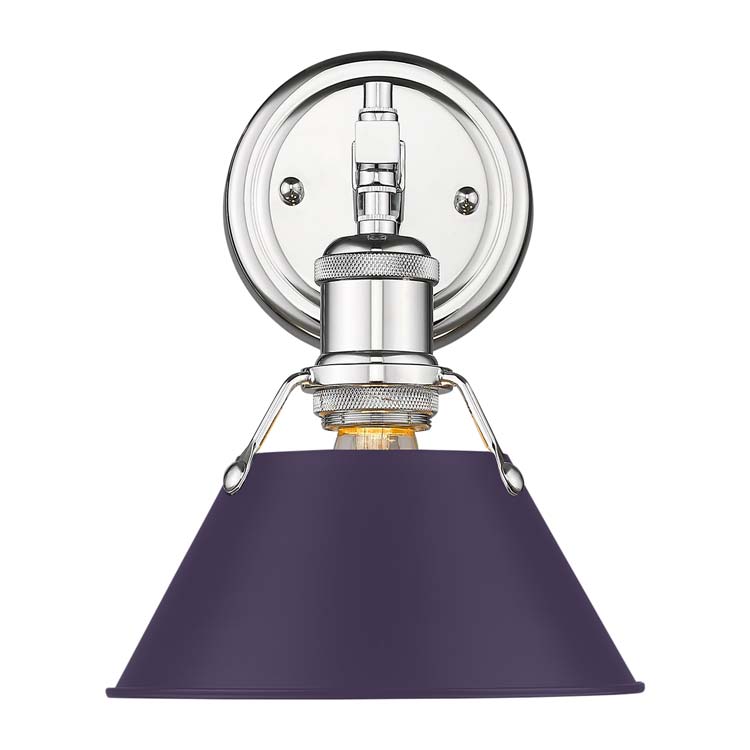 Yep by Golden Lighting Orwell 1-light Vanity in Chrome and Exotic Purple shade - - Golden Lighting