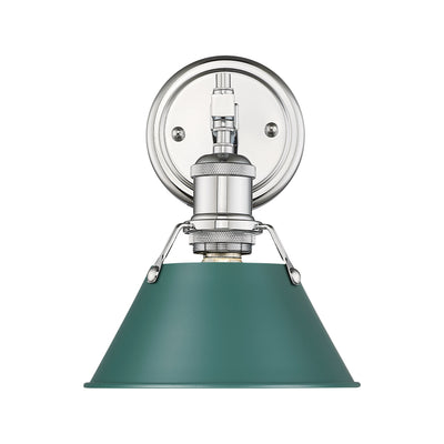 Yep by Golden Lighting Orwell 1-light Vanity in Chrome and Pine Green shade - - Golden Lighting
