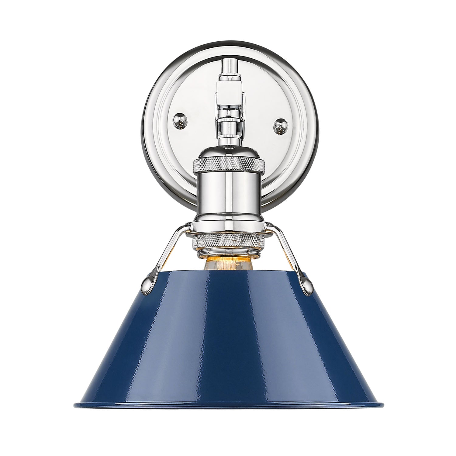 Yep by Golden Lighting Orwell 1-light Vanity in Chrome and Navy Blue shade - - Golden Lighting