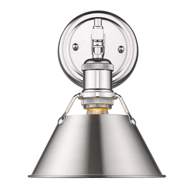 Yep by Golden Lighting Orwell 1-light Vanity in Chrome and Pewter shade - - Golden Lighting