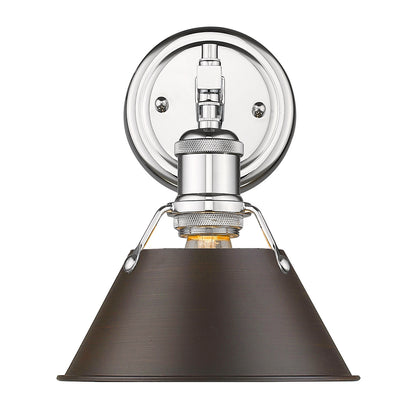 Yep by Golden Lighting Orwell 1-light Vanity in Chrome and Rubbed Bronze shade - - Golden Lighting
