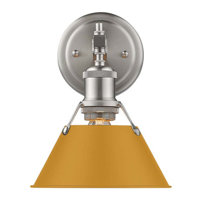 Yep by Golden Lighting Orwell 1-light Vanity in Pewter and Auric Yellow shade - - Golden Lighting