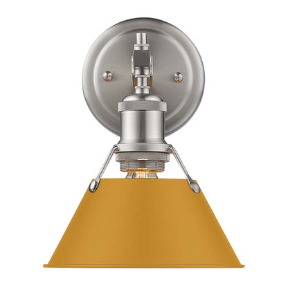 Yep by Golden Lighting Orwell 1-light Vanity in Pewter and Auric Yellow shade - - Golden Lighting
