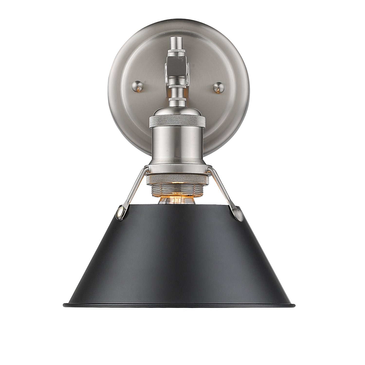 Yep by Golden Lighting Orwell 1-light Vanity in Pewter and Matte Black shade - - Golden Lighting