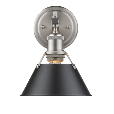 Yep by Golden Lighting Orwell 1-light Vanity in Pewter and Matte Black shade - - Golden Lighting
