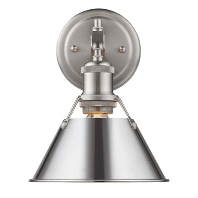 Yep by Golden Lighting Orwell 1-light Vanity in Pewter and Chrome shade - - Golden Lighting