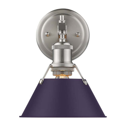 Yep by Golden Lighting Orwell 1-light Vanity in Pewter and Exotic Purple shade - - Golden Lighting